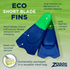 Palmes de natation courte lame Éco Noir-Orange EU 41-42-UK 7-8-US 8-9 Zoggs 465220BKOR78