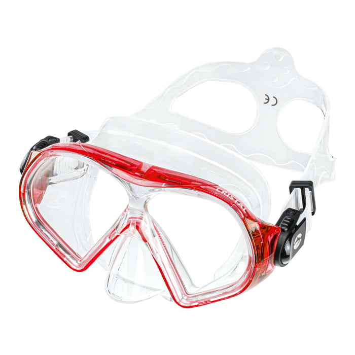 Masque de Plongée Cristal Transparent-Rouge Abysstar 50035RD