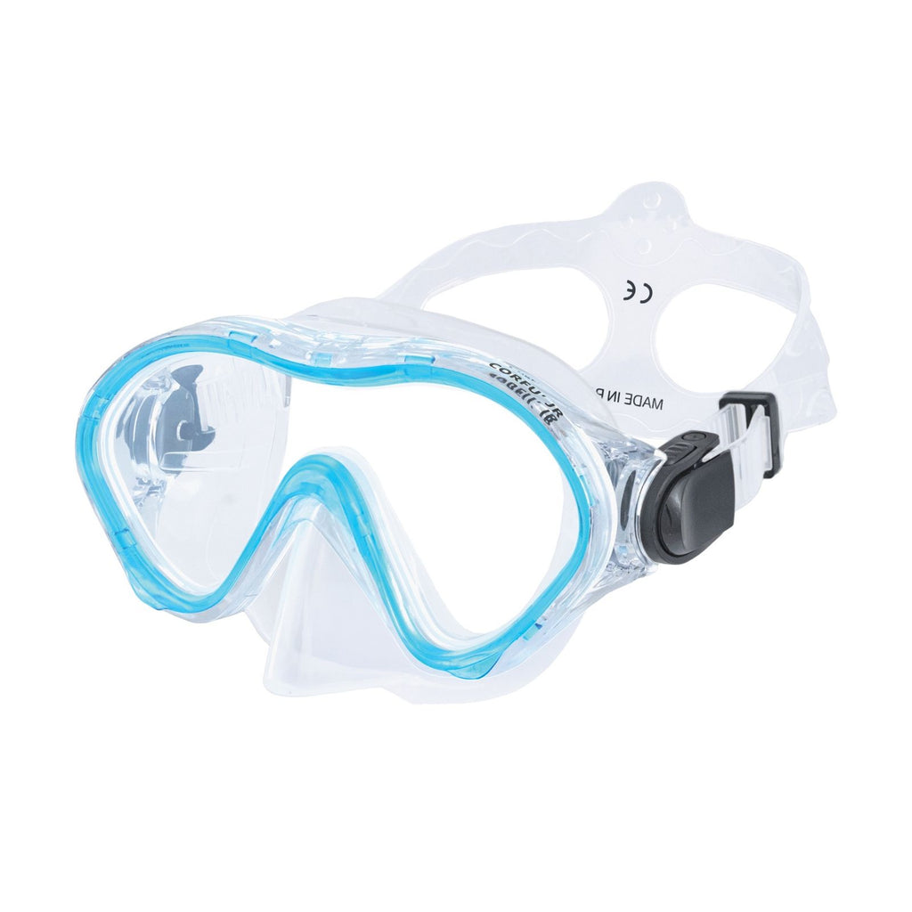 Masque de Plongée Snorkeling Corfu Enfants Transparent-Bleu Abysstar 50065AQ