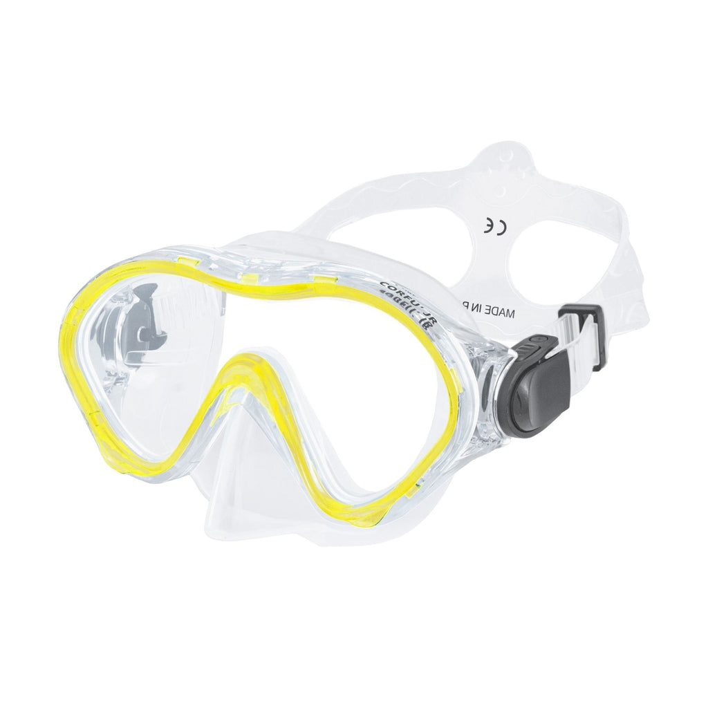 Masque de Plongée Snorkeling Corfu Enfants Transparent-Jaune Abysstar 50065YL