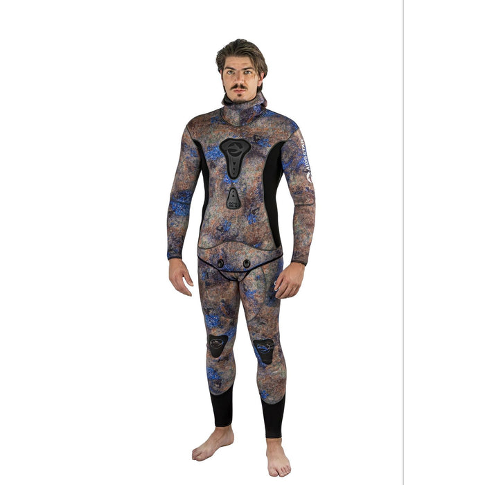 Combinaison de plongée en apnée Octoskin Homme 5 mm Camo-Brown-Blue L Abysstar 59032