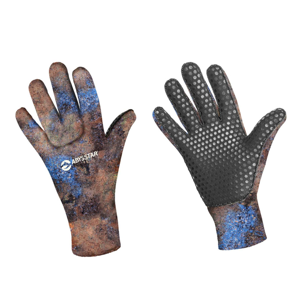 Gants de plongée en apnée Octoskin 3 mm Camo-Brown-Blue M Abysstar 59046
