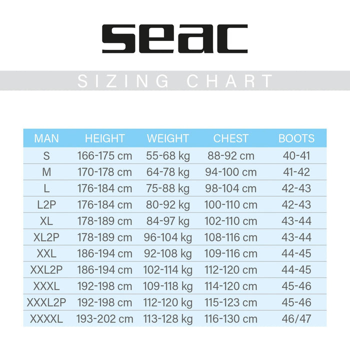 Combinaison étanche Warmdry Homme 4mm XXL2P Seac 6-1-XXL2P