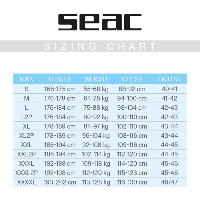 Combinaison étanche Warmdry Homme 4mm XXXXL Seac 6-1-XXXXL
