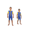 Wetsuit短 de plongée court enfant 2,5 mm bleu-jaune 8 ans Abysstar 60219