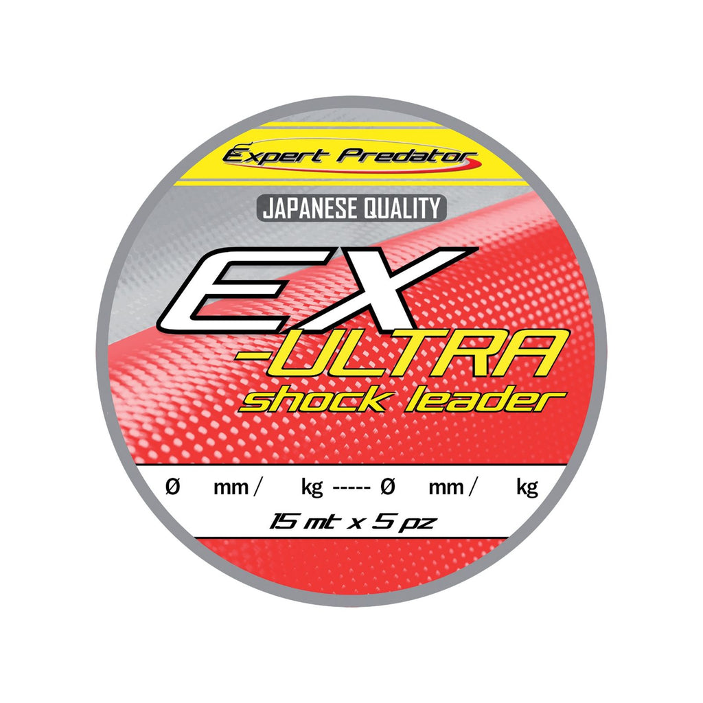 Lignes Revêtues en Nylon Ex-Ultra Shock Leader 15m 0,26-0,57mm Expert Predator 60726