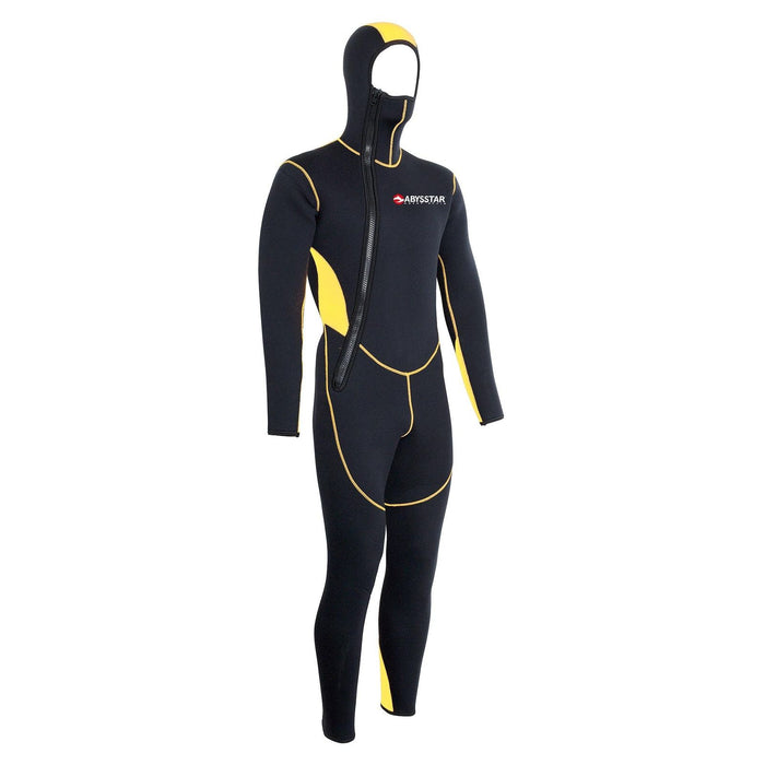 Combinaison de plongée une-pièce Pacific Color Mono à zip frontal homme 5mm noir-jaune L Abysstar 62910