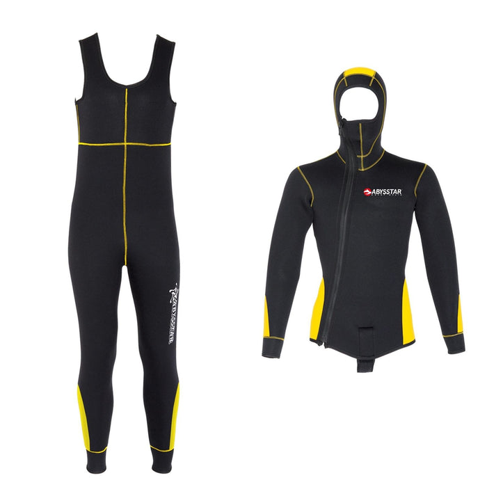 Combinaison de plongée Pacific Color à zip frontal homme 5mm noir-jaune M Abysstar 63021