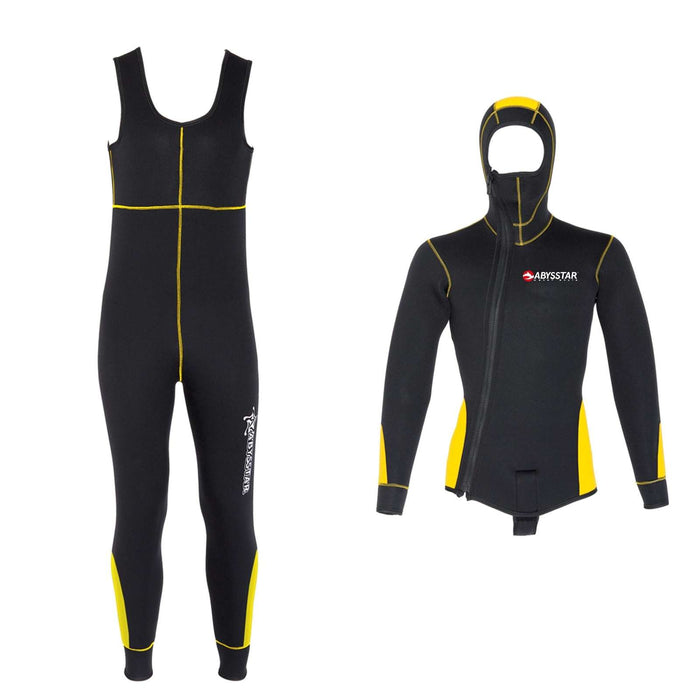 Combinaison de plongée Pacific Color à zip frontal homme 5mm noir-jaune XXL Abysstar 63024
