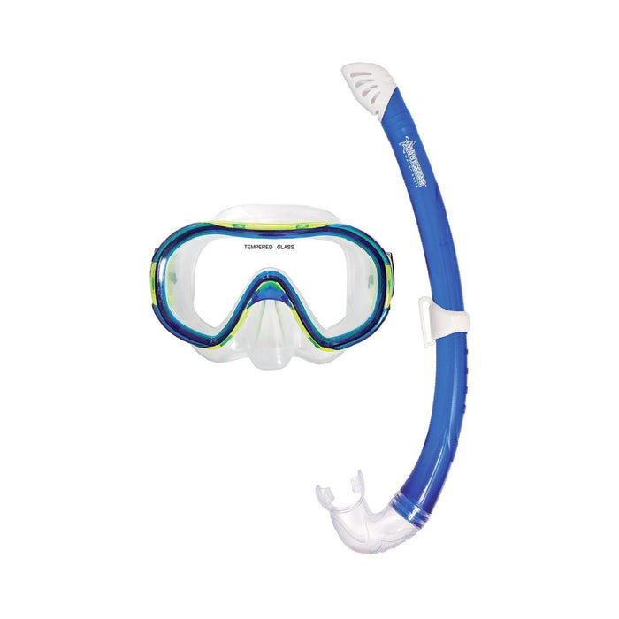 Kit de snorkeling Funny Enfants Transparent-Bleu Abysstar 63048BL