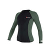 T-shirt de bain Malibu Lycra Manches Longues Femme Noir-Vert S Abysstar 64061
