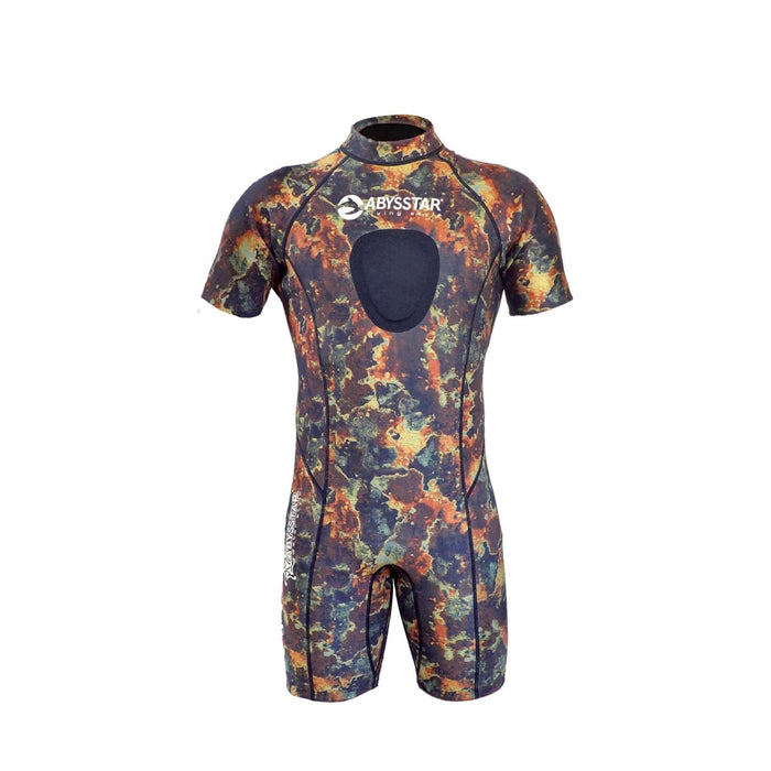 Combinaison Courte de Chasse Sous-Marine Sea Spring Homme 2,5mm Camouflage-Marron-Orange XL Abysstar 68152