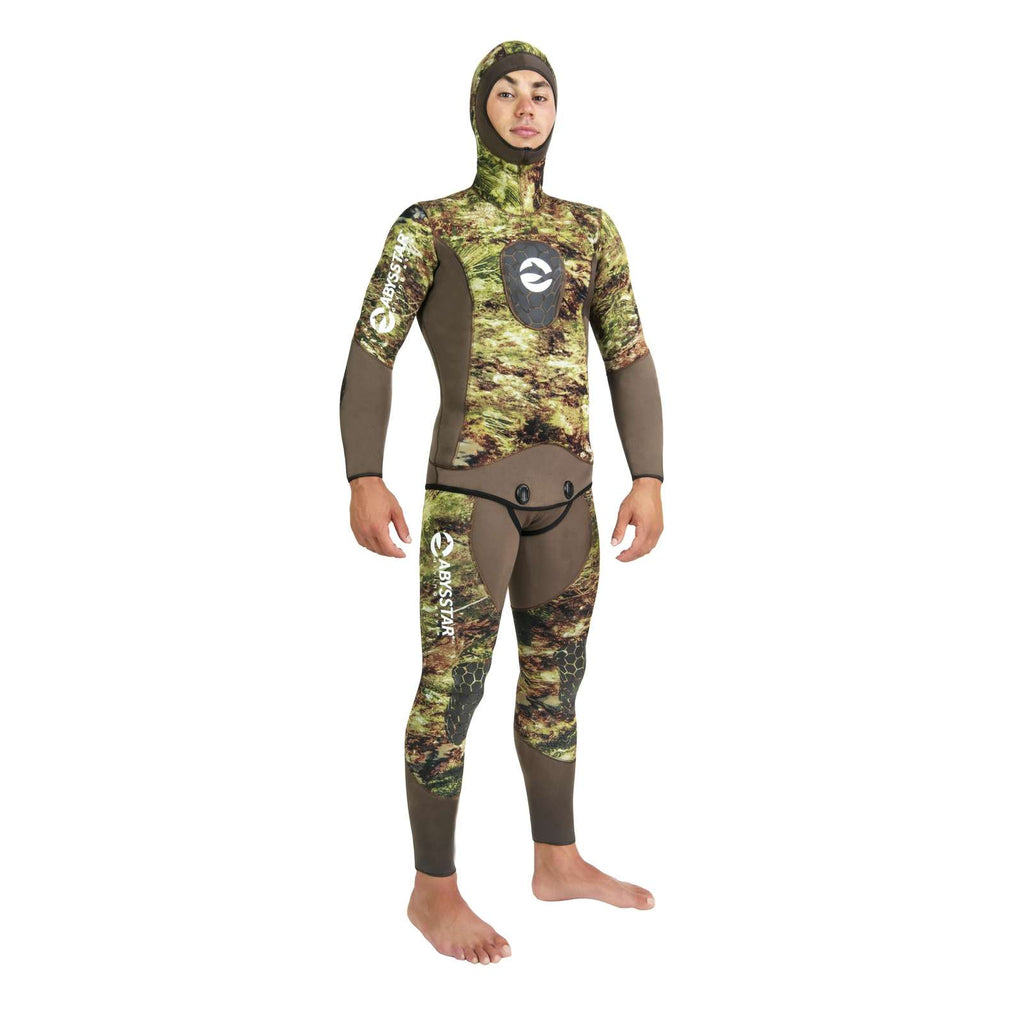 Combinaison de Chasse Sous-Marine Grouper Evo Homme 7mm Camouflage-Vert XL Abysstar 69142
