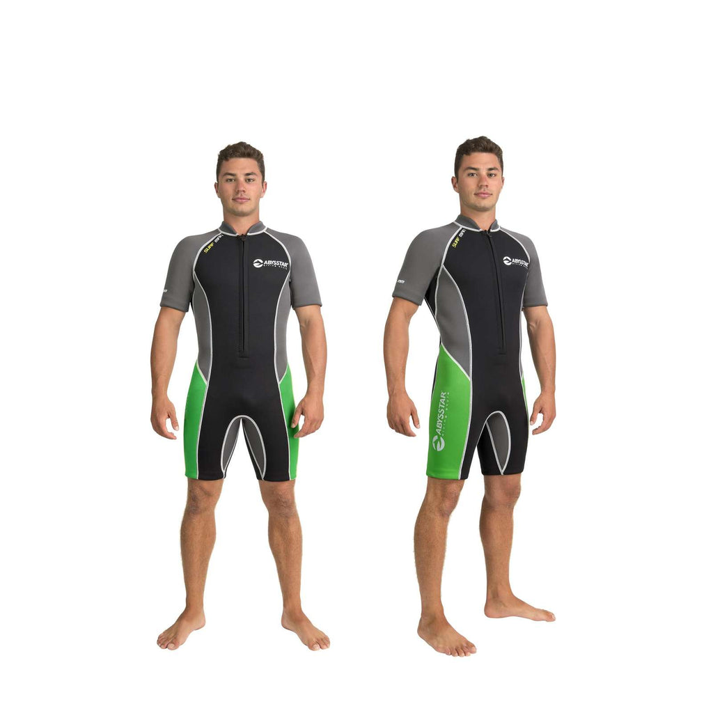 Wetshirt de snorkeling court Surf homme 2,5mm noir-gris-vert L Abysstar 69491
