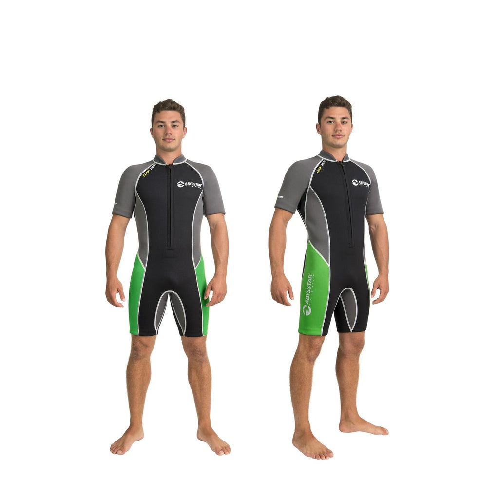 Wetshirt de snorkeling court Surf homme 2,5mm noir-gris-vert XL Abysstar 69492