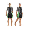 Wetshirt de snorkeling court Surf femme 2,5mm noir-gris-vert M Abysstar 69497