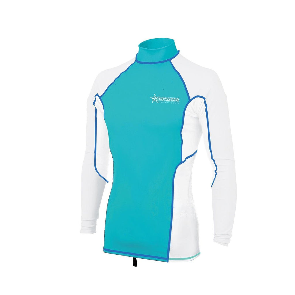 T-Shirt de Natation Tijuana Lycra Manches Longues Femme Blanc-Bleu XXL Abysstar 69514