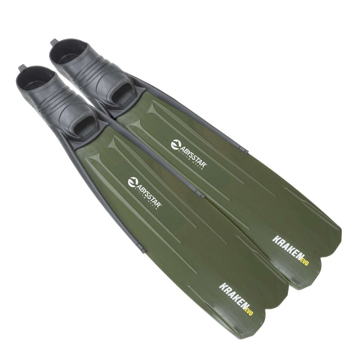 Palmes de Apnée Kraken Evo Vert Armée 42-44 Abysstar 69556
