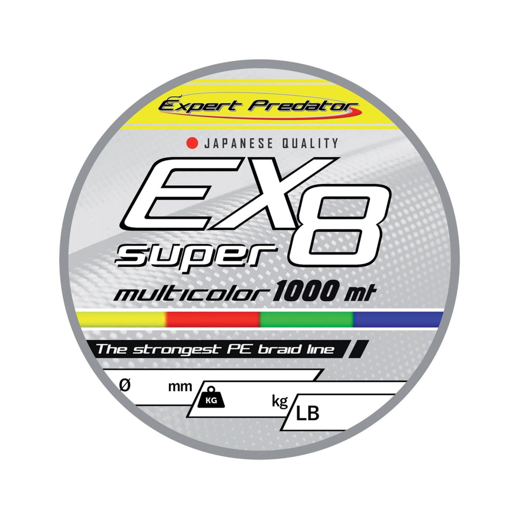 Fil tressé Ex-Super 8 Multicolore 1000m 50kg 0,45mm Expert Predator 69633