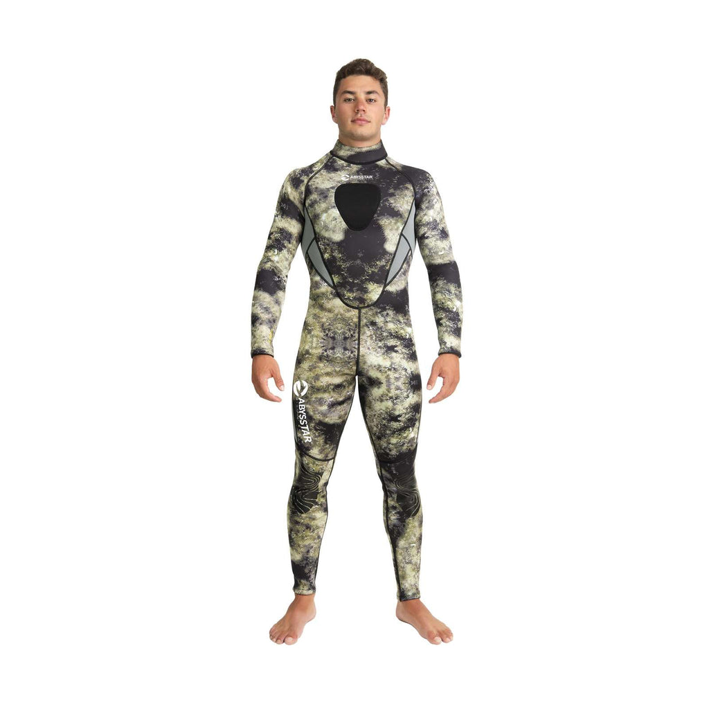 Combinaison de Chasse Sous-Marine Sidney Homme 2,5mm Camouflage-Vert-Beige M Abysstar 69741