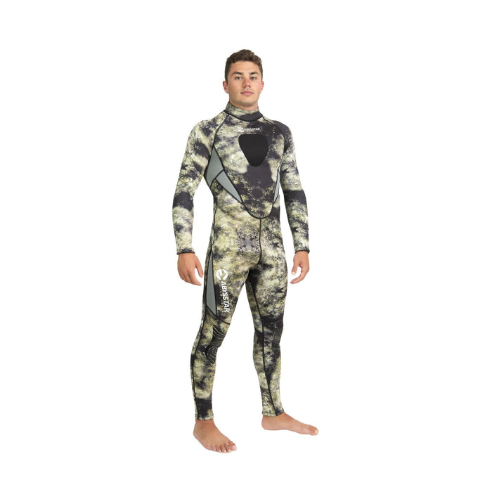 Combinaison de Chasse Sous-Marine Sidney Homme 2,5mm Camouflage-Vert-Beige L Abysstar 69742