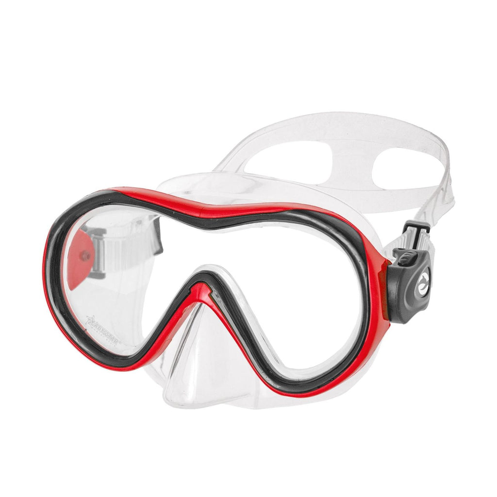 Masque de Plongée Snorkeling Kronos Transparent-Rouge Abysstar 69771RD