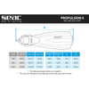 Palmes de plongée Propulsion S Noires S-M ~ 37-39 Seac 71-43N-S-M
