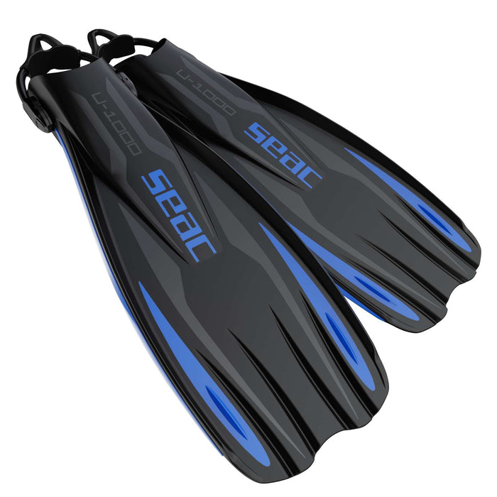 Palmes de plongée U-1000 Bleues L-XL ~ 43-45 Seac 71-55B-L-XL