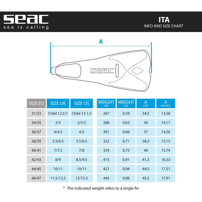Palmes de swimming Ita Tiffany Taille 36-37 Seac 71-58TI-36-37