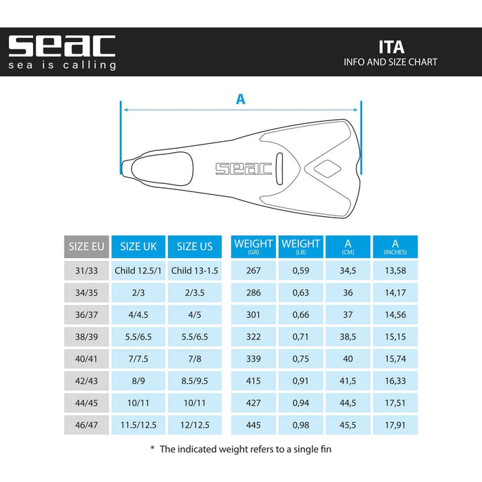 Palmes de swimming Ita Tiffany Taille 38-39 Seac 71-58TI-38-39