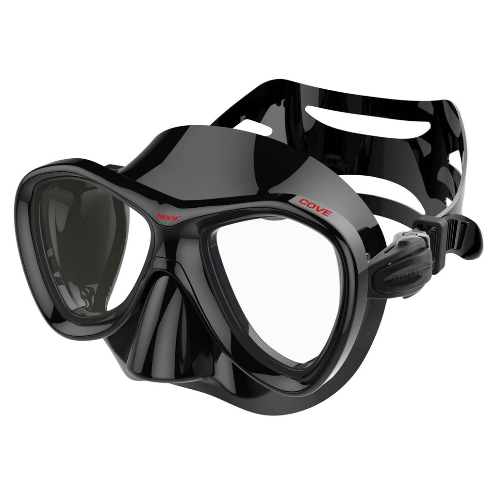 Masque de Pêche en Apnée et Spearfishing Cove Noir-Rouge Seac 75-58N-SBL