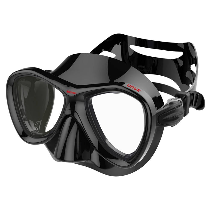Masque de Pêche en Apnée et Spearfishing Cove Noir-Rouge Seac 75-58N-SBL