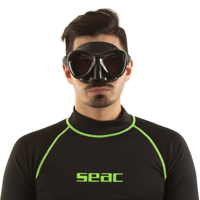 Masque de Pêche en Apnée et Spearfishing Cove Noir-Rouge Seac 75-58N-SBL
