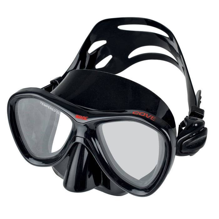Masque de Pêche en Apnée et Spearfishing Cove Noir-Rouge Seac 75-58N-SBL