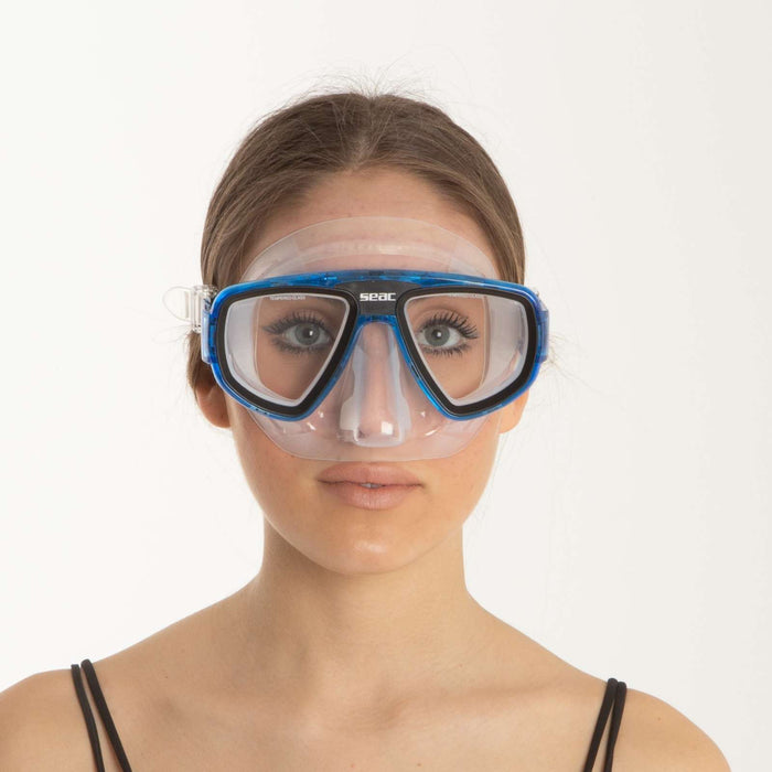 Masque de snorkeling plongée Extreme 50 Clear-Light-Bleu Seac 75-65BC-SKL