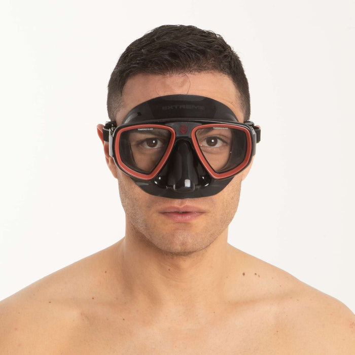 Masque de snorkeling plongée Extreme 50 Noir-Rouge Seac 75-65NR-SBL