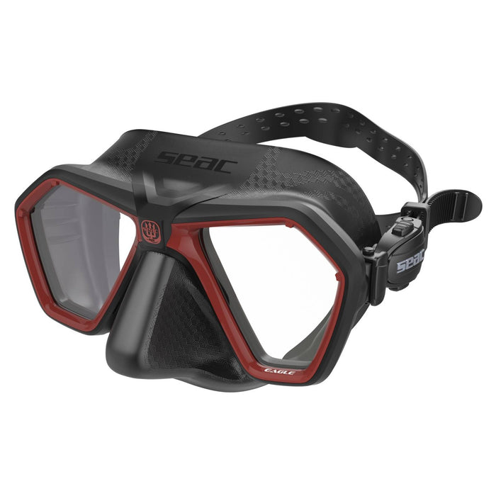 Masque de freediving et de spearfishing Eagle Noir-Rouge Seac 75-66R-SBL