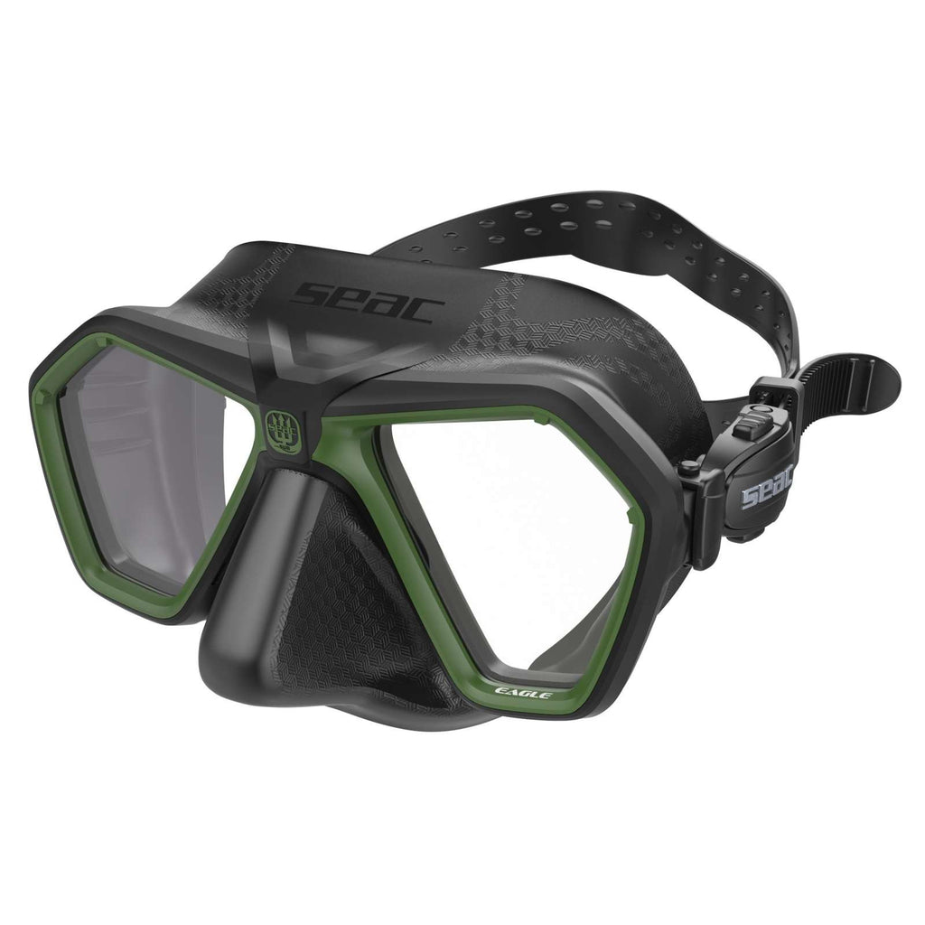 Masque de freediving et de spearfishing Eagle Noir-Vert Seac 75-66V-SBL