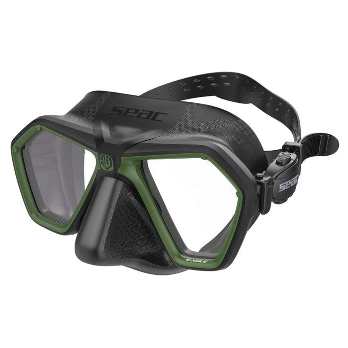 Masque de freediving et de spearfishing Eagle Noir-Vert Seac 75-66V-SBL