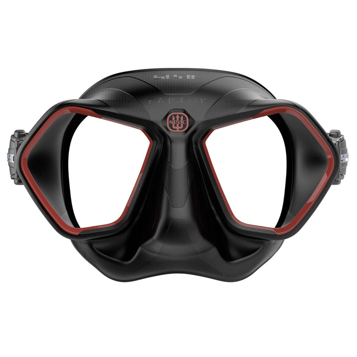 Masque de plongée et de chasse sous-marine Raptor Noir-Rouge Seac 75-68R-SBL