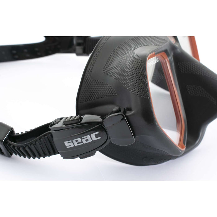 Masque de plongée et de chasse sous-marine Raptor Noir-Rouge Seac 75-68R-SBL