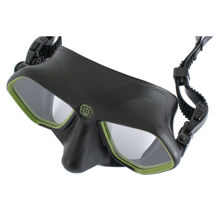 Masque de plongée et de chasse sous-marine Raptor Noir-Vert Seac 75-68V-SBL