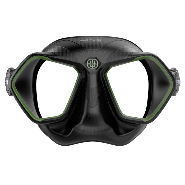 Masque de plongée et de chasse sous-marine Raptor Noir-Vert Seac 75-68V-SBL