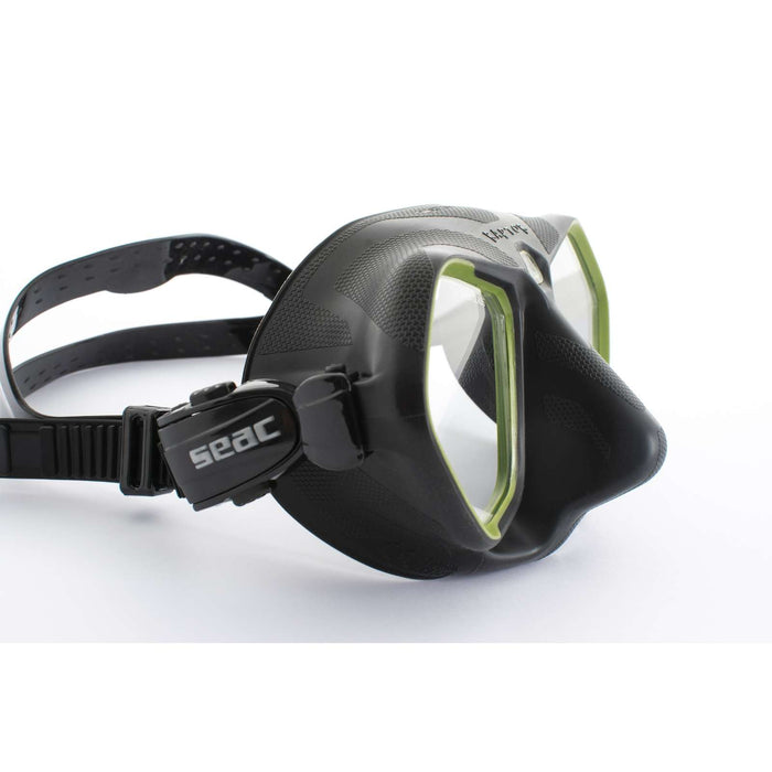Masque de plongée et de chasse sous-marine Raptor Noir-Vert Seac 75-68V-SBL