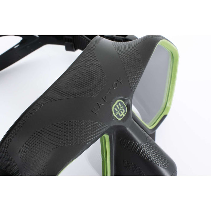 Masque de plongée et de chasse sous-marine Raptor Noir-Vert Seac 75-68V-SBL
