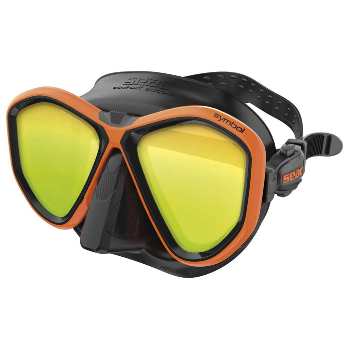 Masque de plongée Symbol Lentilles Miroir Noir-Orange Seac 75-70O-SBL-LS