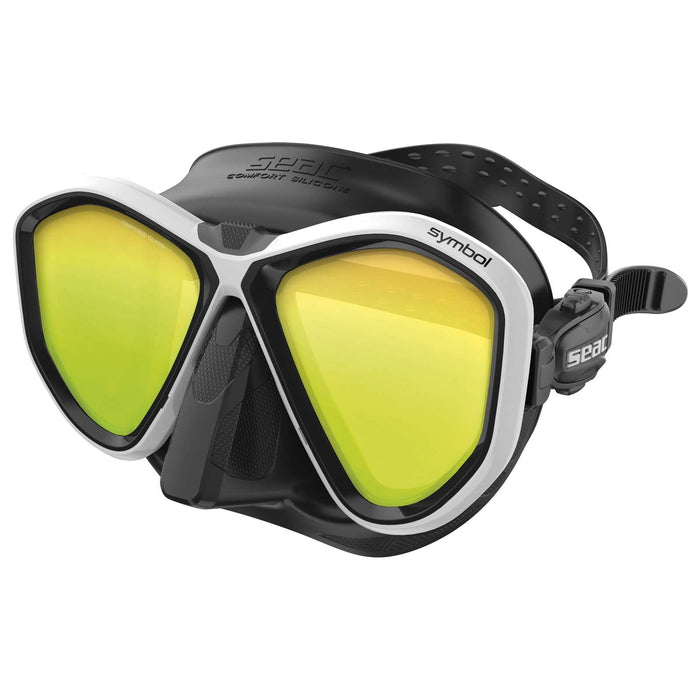 Masque de plongée Symbol Noir-Blanc Lentilles Miroir Seac 75-70W-SBL-LS