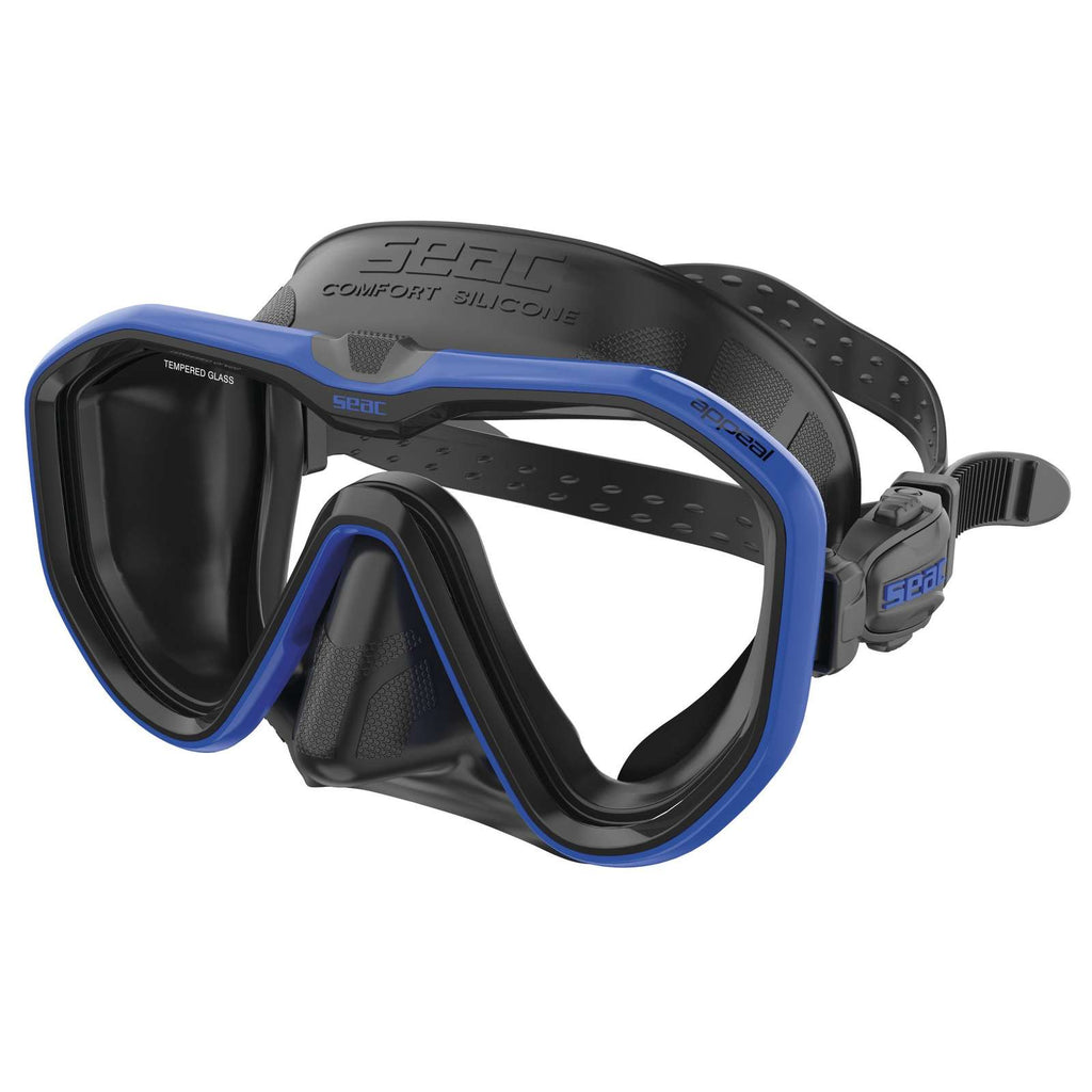 Masque de plongée Appeal Ajustement Asiatique Noir-Bleu Seac 75-75B-SBL