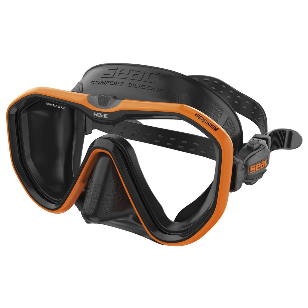 Masque de plongée Appeal Ajustement Asiatique Noir-Orange Seac 75-75O-SBL