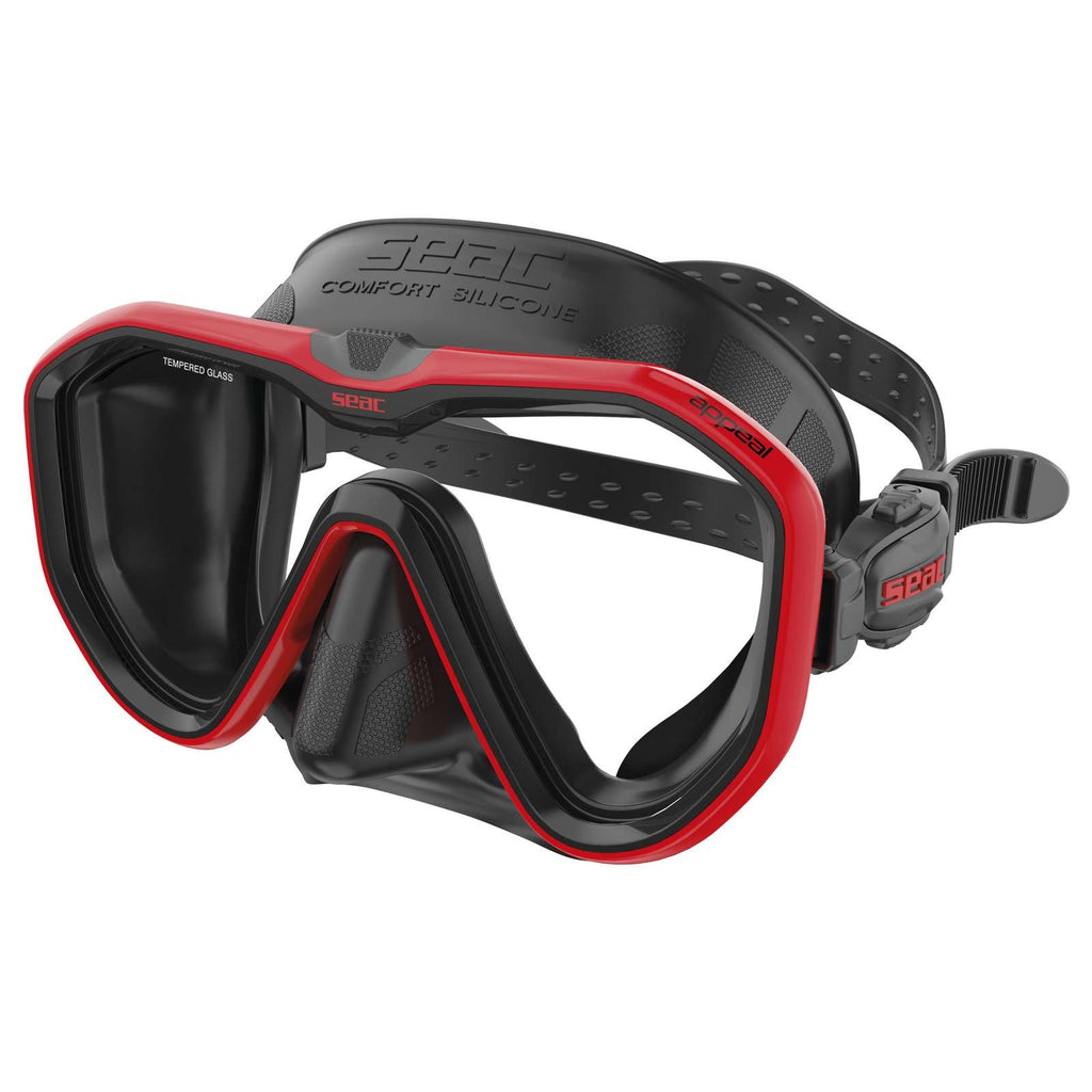 Masque de plongée Appeal Ajustement Asiatique Noir-Rouge Seac 75-75R-SBL